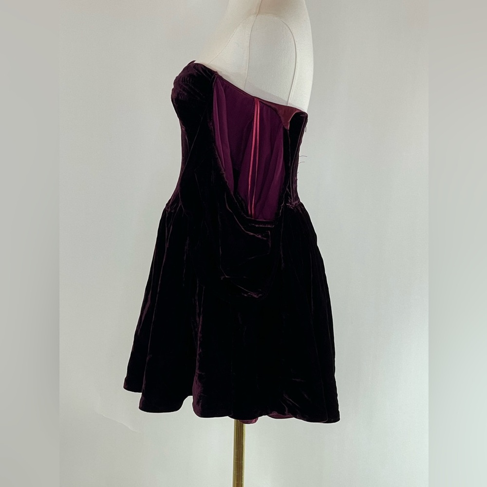 Bardot Velour Corset Mini Dress, S - Picture 4 of 10